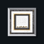 Black & Faux Gold Jerusalem Hafrashat Challah Canvas Print<br><div class="desc">Our Jerusalem Black, White, Grey & (simulated) Gold Framed Hafrashat Challah Canvas Print was created by special request for a friend with a Black & White Kitchen. A beautiful Shower, mothers day, or any day gift. Because her Challah is a work of art she can sign her name with a...</div>