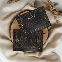 Black & Faux Gold Tarot Celestial Wedding