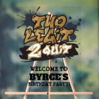 Black Faux Gold Two Legit 2 Quit Welcome