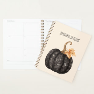 Black Faux Lace Pumpkin Planner