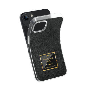 Black Faux Leather Business Logo  iPhone X Case