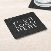 Black Faux Leather Look Custom Business Logo