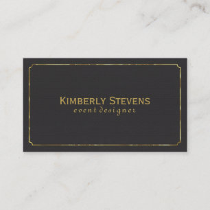 Black Faux Leather Vintage Look Business Card