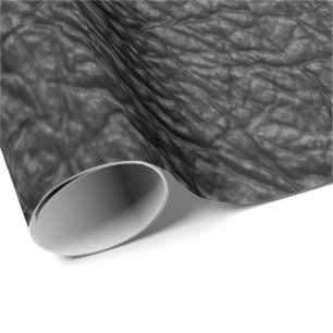 Black Faux Leather Wrapping Paper