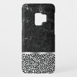 Black faux marble black & white organic pattern Case-Mate samsung galaxy s9 case<br><div class="desc">An elegant modern image of black marble with organic white veins than accented with a black and white modern organic pattern.
A touch of silver.</div>