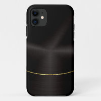 Black faux stainless steel gold accent
