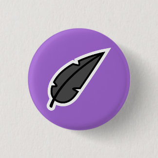 Black Feather 3 Cm Round Badge