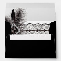 Black Feather & Lace - Black