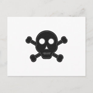Black Felt Skull Postcard