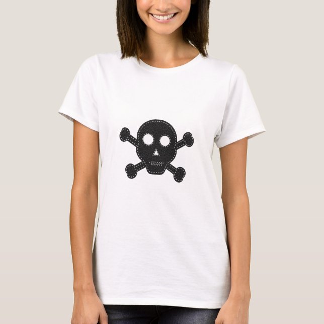 Black Felt Skull T-Shirt (Front)