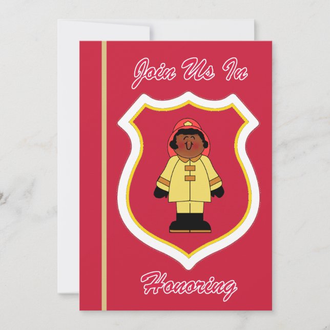 Black Female Firefighter's Retirement Invitation (Front)