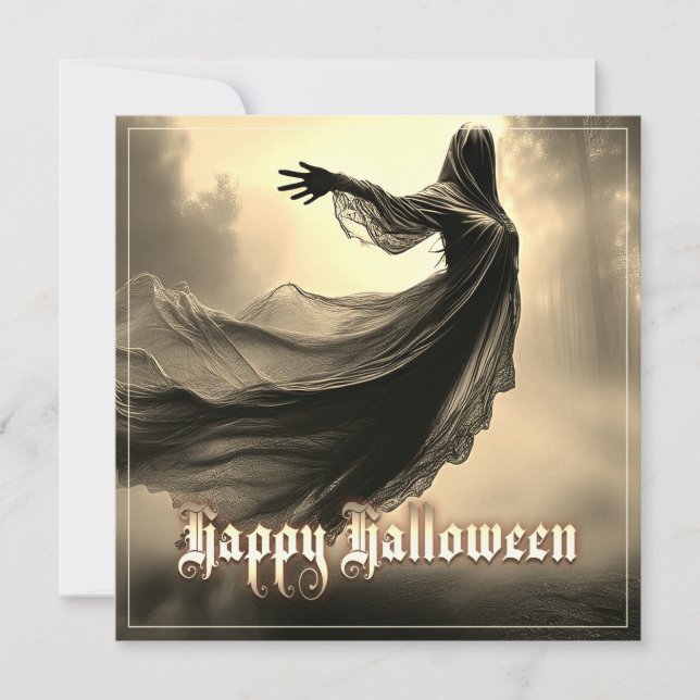 Black Female Ghost in Hellscape - Halloween (Front)