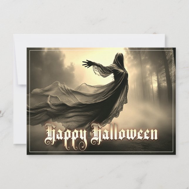 Black Female Ghost in Hellscape - Halloween (Front)