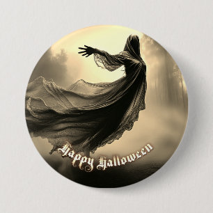Black Female Ghost in Hellscape - Halloween 7.5 Cm Round Badge