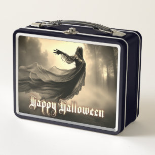 Black Female Ghost in Hellscape - Halloween Metal Lunch Box