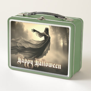 Black Female Ghost in Hellscape - Halloween Metal Lunch Box