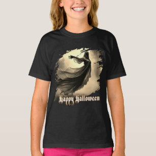 Black Female Ghost in Hellscape - Halloween T-Shirt