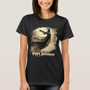 Black Female Ghost in Hellscape - Halloween T-Shirt