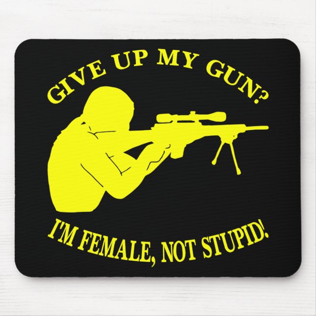 Black Female Gun Not Stupid Mouse Pad (Front)