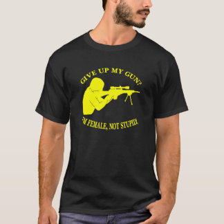 Black Female Gun Not Stupid T-Shirt