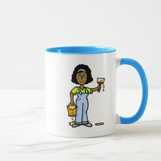 Black Female House Painter Name Mug (Right)