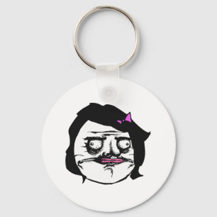 Black Female Me Gusta Comic Rage Face Meme Key Ring