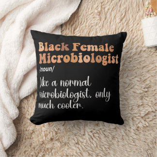 Black Female Microbiologist Definition Funny Cushion