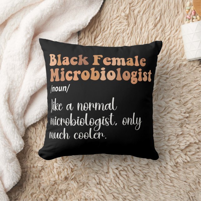 Black Female Microbiologist Definition Funny Cushion (Blanket)