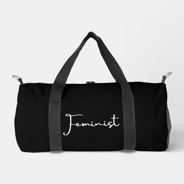 Black Feminist Gym Bag - Empower Your Workout (Front)