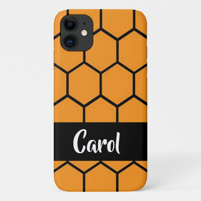 Black fence on orange Case-Mate iPhone case (Back)