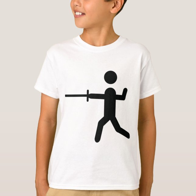 black fencing symbol logo T-Shirt (Front)