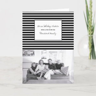 Black Festive Stripes Holiday Photo Card