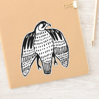 Black Fierce Falcon Line Drawing Art