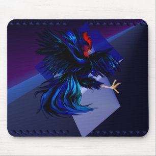 Black Fighting Rooster Mousepad