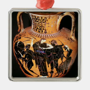 Black-figure attic vase metal tree decoration