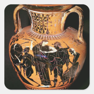 Black-figure attic vase square sticker