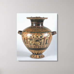 Black-figure hydria canvas print