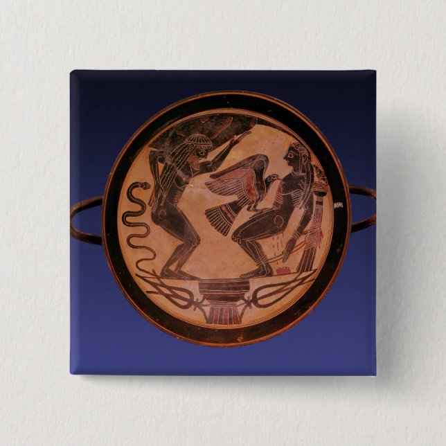 Black figure kylix 15 cm square badge (Front)