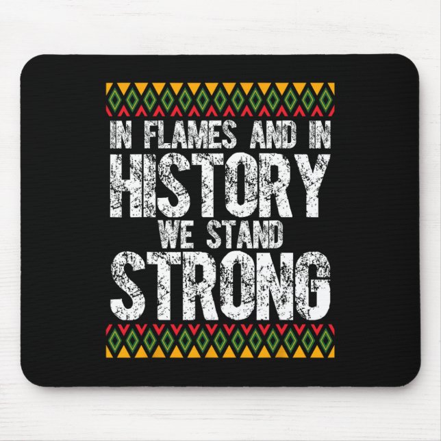 Black Firefighter Firefighting Fireman Black Histo Mouse Pad (Front)
