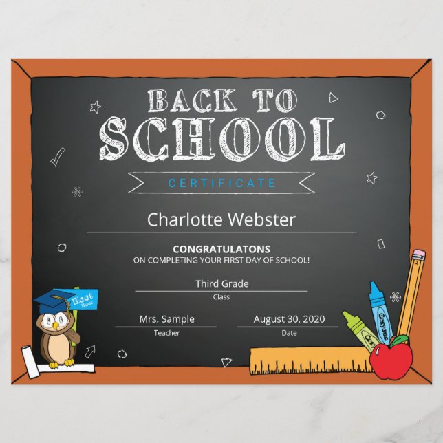 Black First Day of Preschool Sign Back to School (Front)