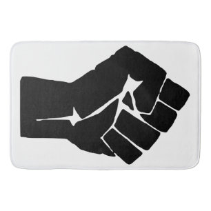 Black Fist Raised - Resistance Protest Bath Mat