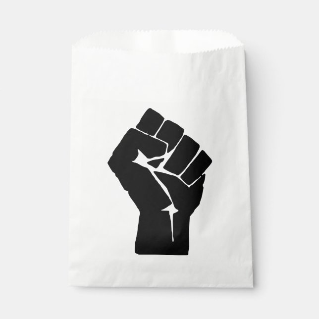 Black Fist Raised - Resistance Protest Favour Bags (Front)