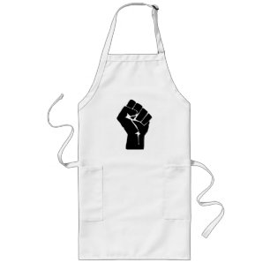 Black Fist Raised - Resistance Protest Long Apron