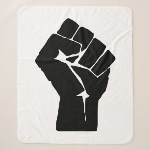 Black Fist Raised - Resistance Protest Sherpa Blanket