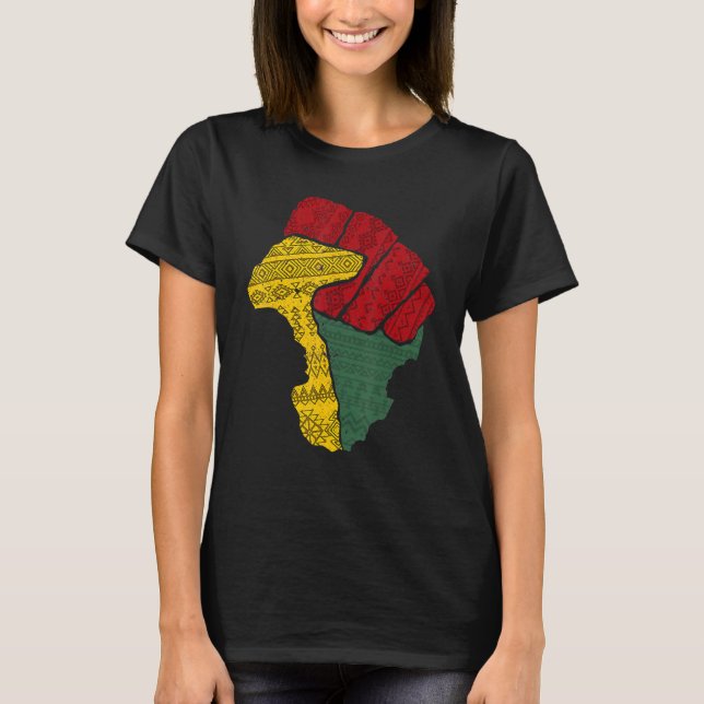 Black Fist Shirt African American Pride Black Hist (Front)