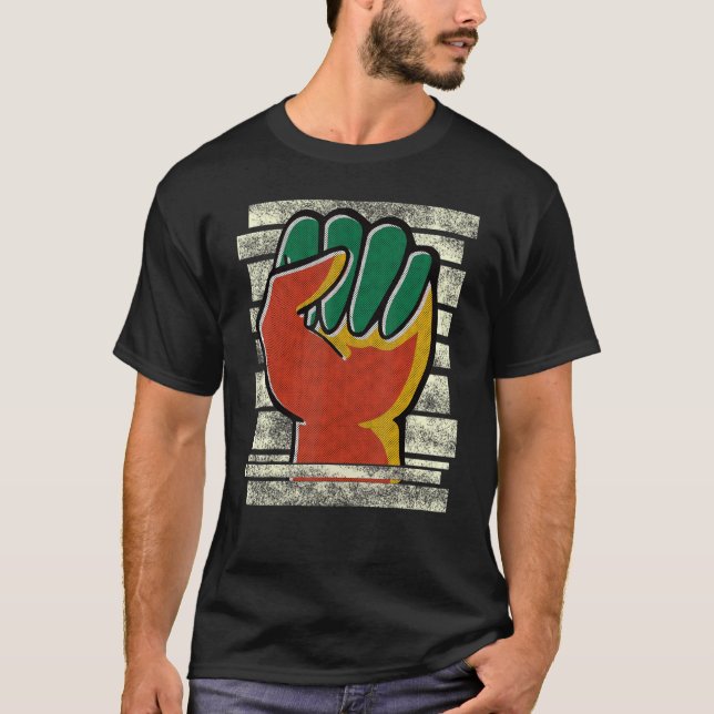 Black Fist Shirt African American Pride Black Hist (Front)
