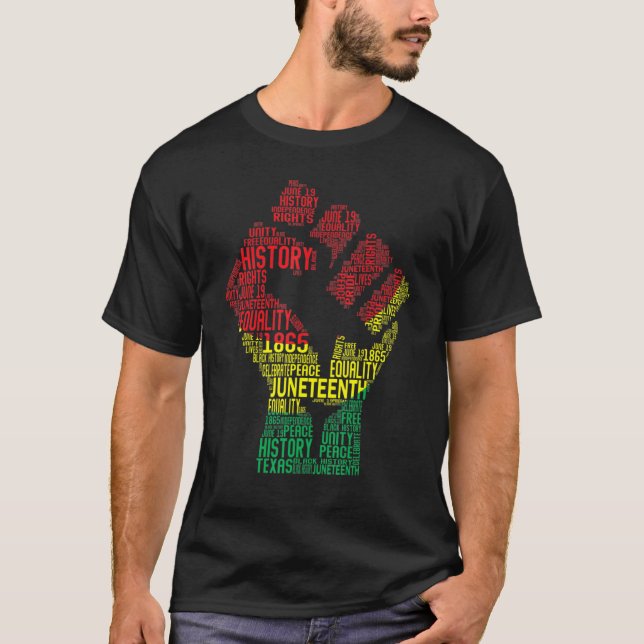 Black Fist Shirt African American Pride Black Hist (Front)
