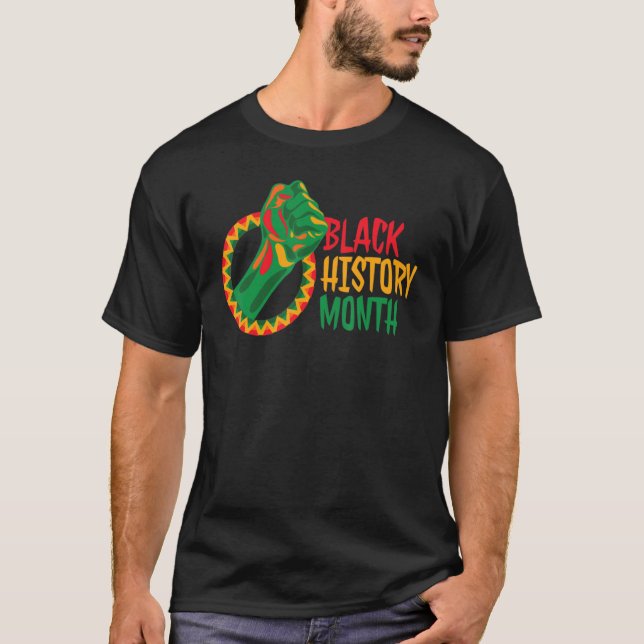 Black Fist Shirt African American Pride Black Hist (Front)