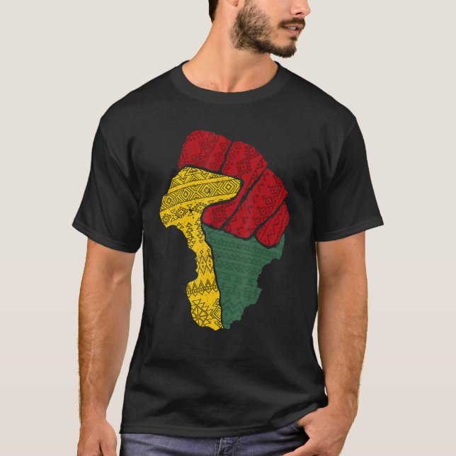 Black Fist Shirt African American Pride Black Hist (Front)