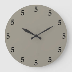 Black Five o'Clock Somewhere, Aluminium Silver Gre Large Clock